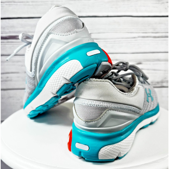 Under Armour Charged Europa 2 Women’s Running Shoes Gray, Aqua, Orange 10 - Picture 2 of 9